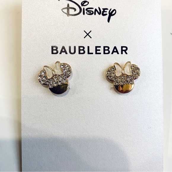 Disney X Baublebar Minnie bow earrings with rhinestones - Picture 2 of 2
